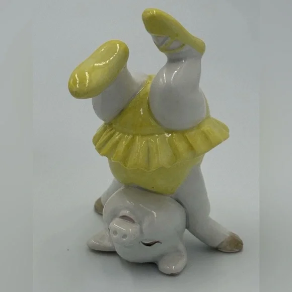 FITZ AND FLOYD TUMBLING BALLERINA PIGS VINTAGE 1979 Lot Of 4 Hand Painted - Picture 6 of 10